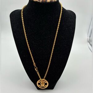 Chanel Gold-Tone CC turn lock Pendant